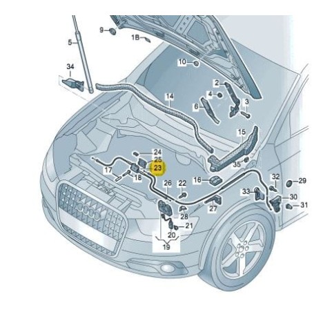 Câble central de capot avant Audi Q3 2012-2018