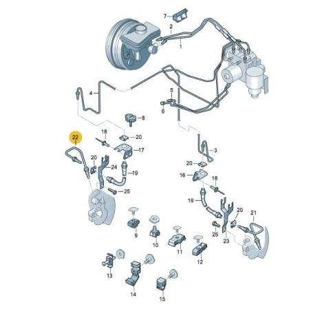 Conduite hydraulique de frein avant Audi A4 B6 B7