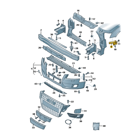 Support de pare-chocs avant Audi A4 B8 2008-2012