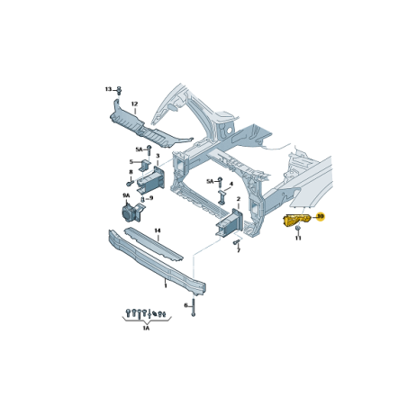 Support de fixation pare-chocs avant AUDI Q5 2009-2017