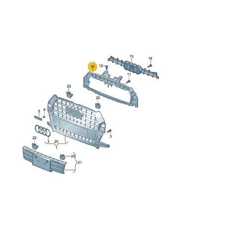 Support de grille de pare-chocs avant Audi Q3 FL 2015-2018