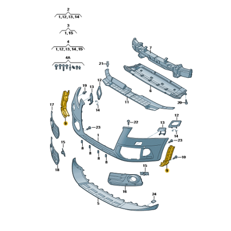 Bande de fixation du pare-chocs avant Audi Q5 FL 2013-2016