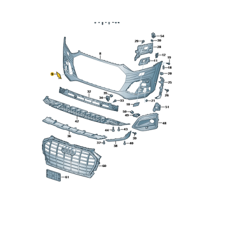 Cache-œil de crochet de remorquage pare-chocs avant Audi Q5 06/2020-