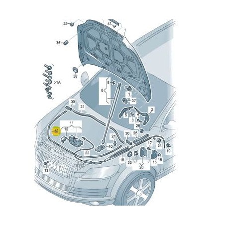 Joint d'étanchéité du capot avant Audi Q7 2007-2015