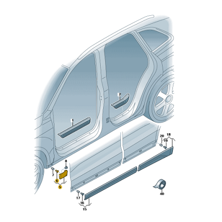 Cache de garniture inférieure d'aile avant AUDI Q5 2009-2017