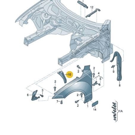 Joint d'aile avant Audi A7 2011-2018