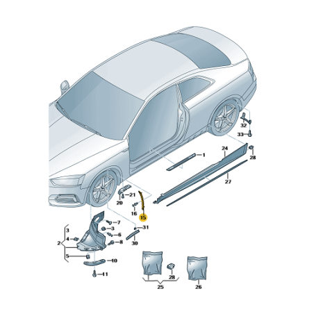 Pare-boue d'aile avant Audi A5 2017-