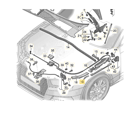 Cache supérieur d'aile avant Audi A4 B9 2016-