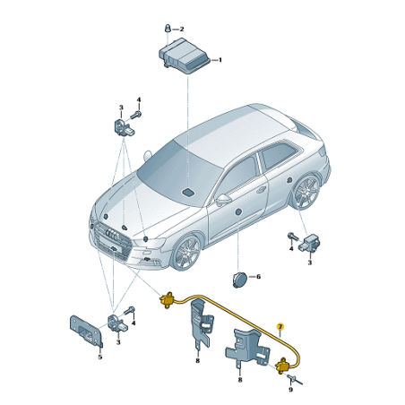 Capteur de collision de protection des piétons avant Audi A3 8V FL 2018-2020