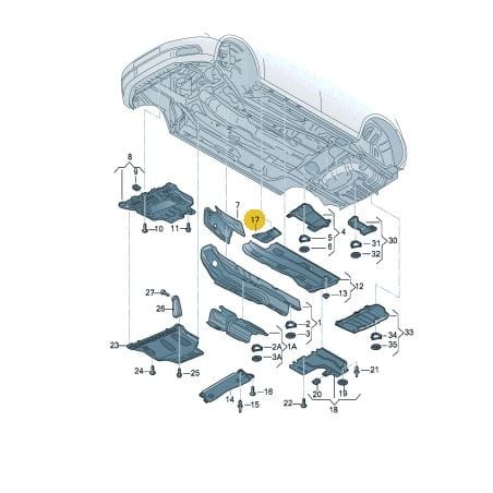 Cache sous-carrosserie avant VW Audi Seat Skoda