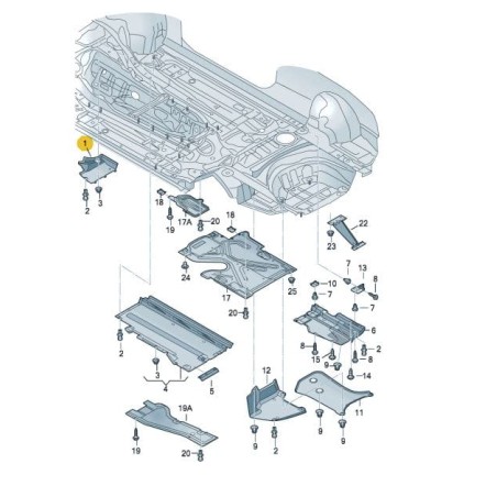 Panneau de protection sous-carrosserie avant AUDI A4 B8 2008-2015 A5 2008-2015