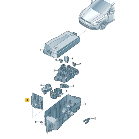 Paroi avant de la boîte à fusibles Seat Leon Formentor VW Golf 8 Multivan Skoda Octavia IV Audi A3