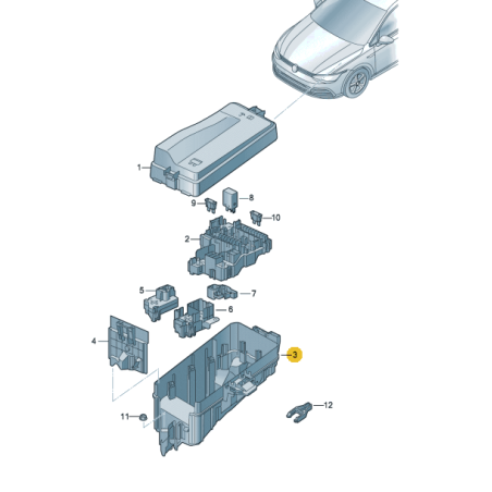 Couvercle de boîte à fusibles Seat Leon Formentor VW Golf 8 Multivan Skoda Octavia IV Audi A3