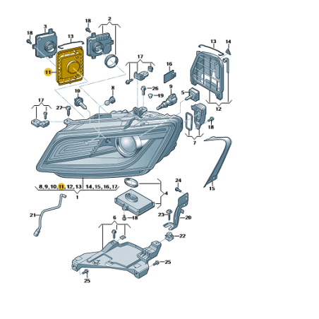 Cache de phare Audi Q5 2013-2017