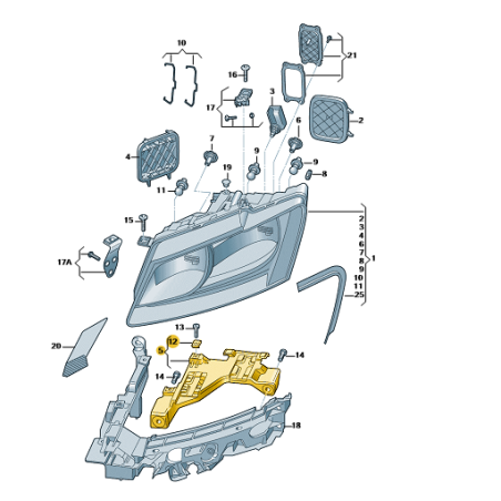 Support de phare AUDI Q5 2009-2012