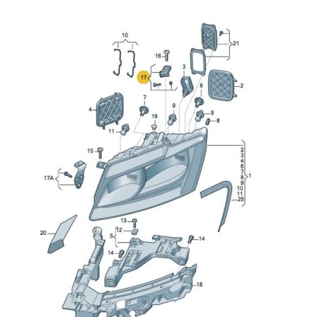 Support supérieur de phare Audi Q5 2009-2012