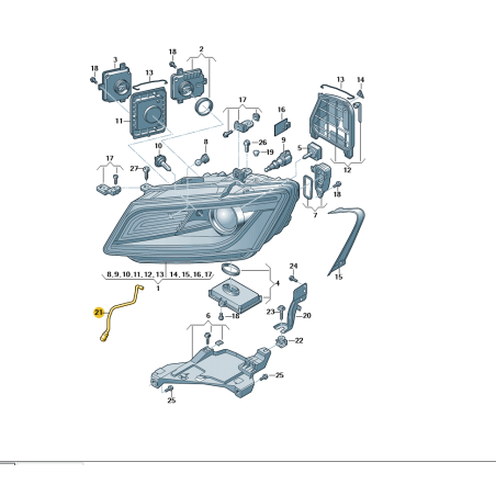 Tuyau de ventilation de phare Audi Q3 2013-2017