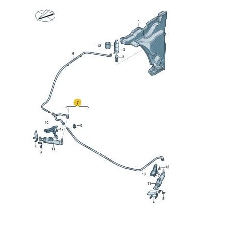 Tuyau de pulvérisation lave-phares Audi A4 2015-2020