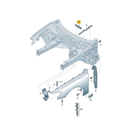 Joint d'étanchéité de garde-boue de capot Audi A6 C7 2011-2018