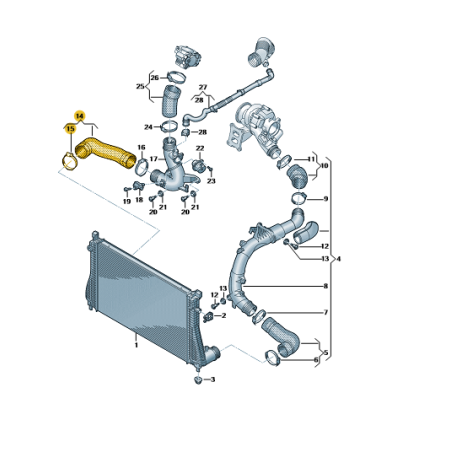 Durite d'air intercooler 2.0 TSI VW AUDI SEAT SKODA