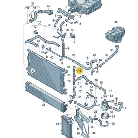 Durite d'eau de refroidissement gauche 3.0 TFSI Audi A6 A7