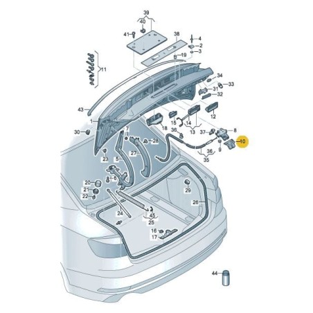 Capuchon de verrouillage de couvercle Audi A4 B9 limousine