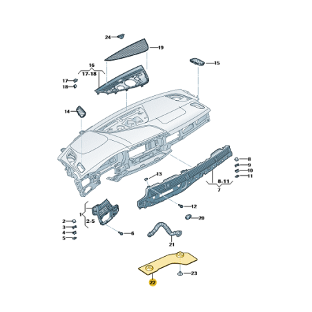 Cache inférieur de tableau de bord Audi A5 B9 2016-