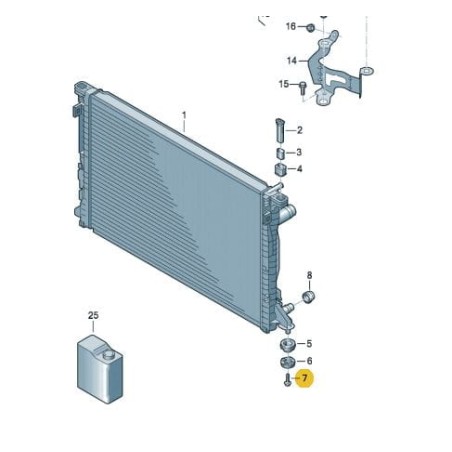 Vis de fixation inférieure du radiateur VW AUDI 7x22