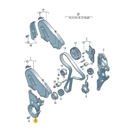 Cache inférieur de courroie de distribution 1.6 2.0 TDI VW AUDI SEAT SKODA