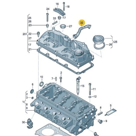 Durite de reniflard d'huile 1.6 2.0 TDI