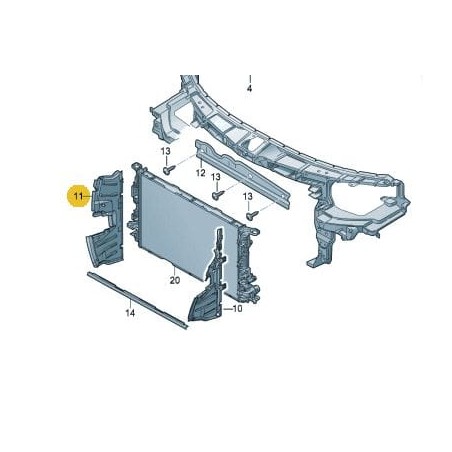 Guide d'air de radiateur Audi A6 C7 FL 2014-2018