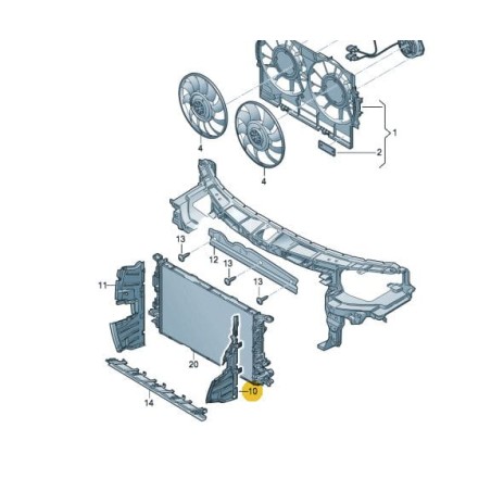 Guide d'air de radiateur Audi A7 FL S-line 2015-2018 3.0 TFSI