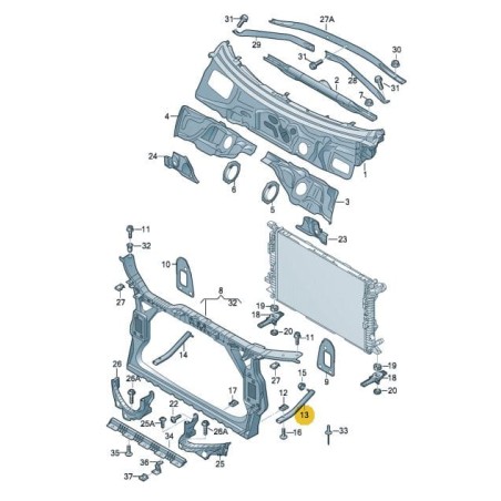 Support de noyau de radiateur Audi Q5 2009-2017