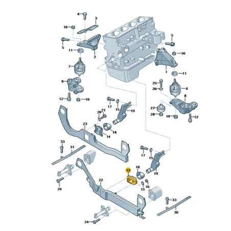 Support de radiateur, support moteur, support de fixation, butée Audi A4 B6 B7 Seat Exeo