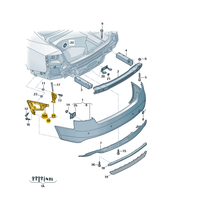 Support de fixation pare-chocs arrière Audi A5 Coupé Cabrio 2008-2016