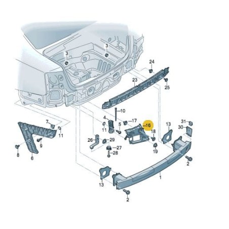 Support de pare-chocs arrière Audi A6 C7 FL 2015-2018 AVANT