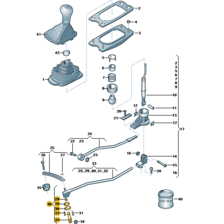 Kit de réparation pour levier de changement de vitesse Audi A4 B8 / A5 / A6