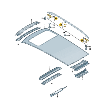 Ensemble de joints d'étanchéité pour galerie de toit Audi A4 B6 B7 Seat Exeo