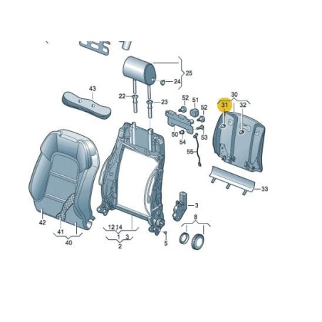 Clip supérieur de dossier Audi A4 B6