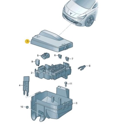 Couvercle de boîte à fusibles supérieur VW SEAT SKODA AUDI