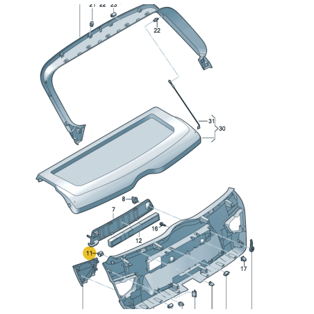 Butée de couvercle de coffre VW Audi Seat Skoda