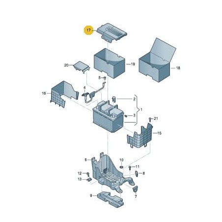 Couvercle supérieur de batterie Audi Q3 2012-2018