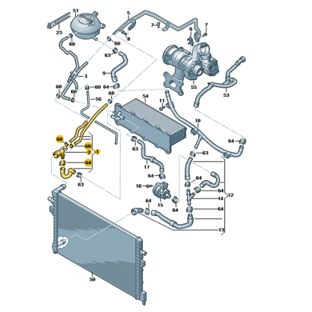 Conduite d'eau de refroidissement supérieure 1.4 TSI A3 Golf VIII Skoda Octavia IV Seat Leon IV Formentor