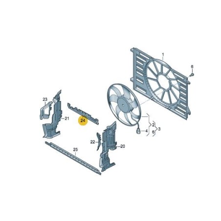 Guide d'air supérieur du radiateur Audi A4 B9 A5