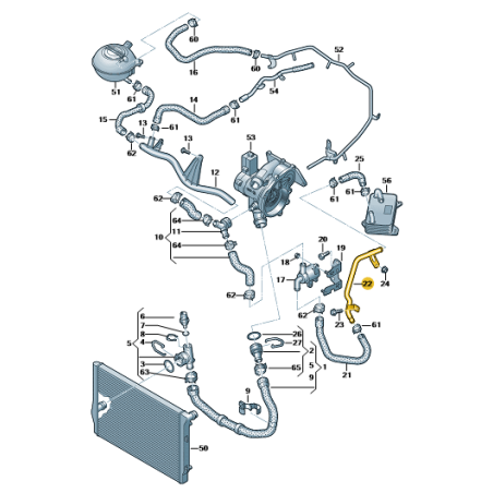 Tuyau de refroidissement d'eau pour refroidisseur d'huile - pompe à eau supplémentaire 2.0 TSI VW AUDI SEAT SKODA