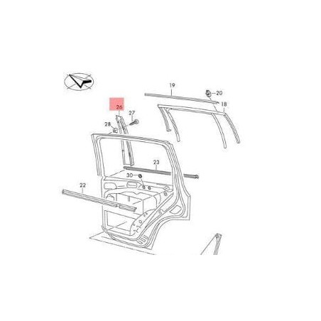 Garniture de porte arrière pilier B noir brillant VW Tiguan 2008-2015