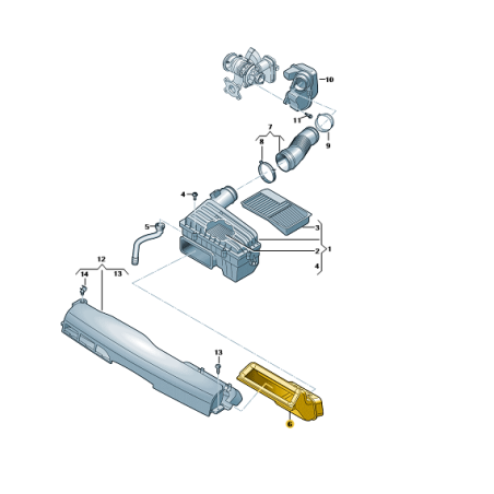 Coude d'admission d'air au filtre 1.0 VW T-Cross 2019-