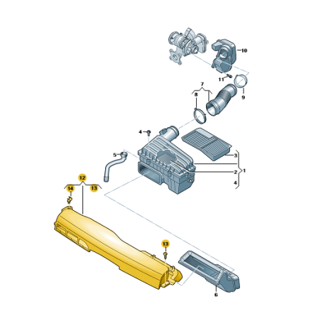 Conduite d'admission d'air 1.0 TSI VW T-Cross 2019-