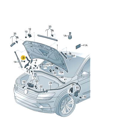 Charnière de capot VW TIGUAN Allspace 08/2017-