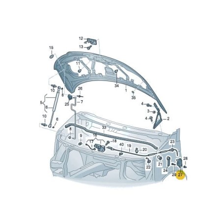 Support de poignée de déverrouillage de capot VW T5 T6